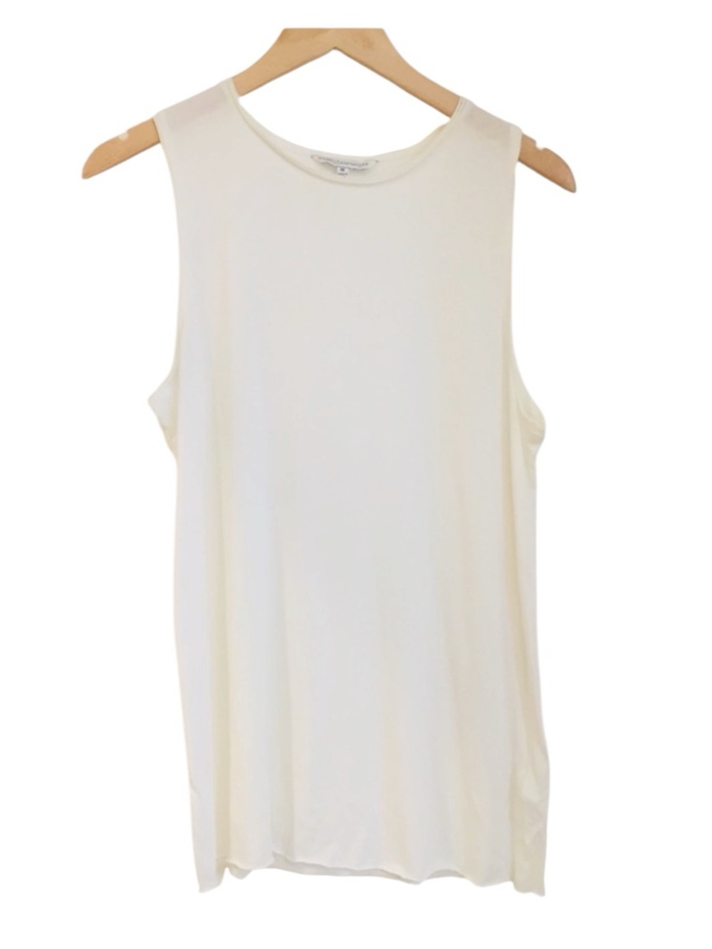 Rebecca Minkoff White Raw Muscle Stretch Tank MED